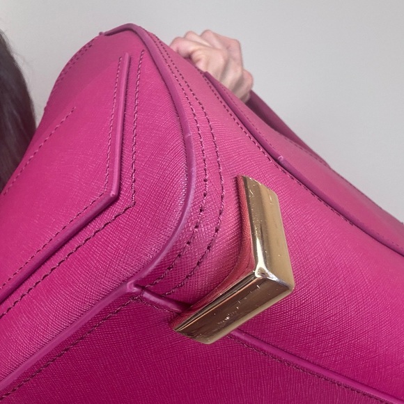 Zac Posen Saffiano Hot Pink Eartha satchel EUC - Picture 14 of 17
